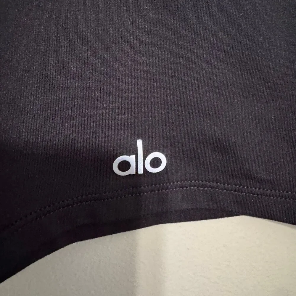 Alo yoga Alosoft Crop Finesse Long Sleeve black womens s/m